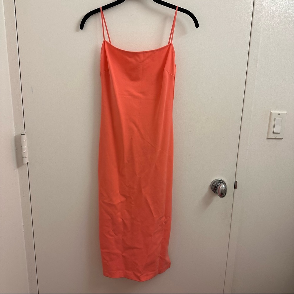 Babaton coral bodycon slit dress